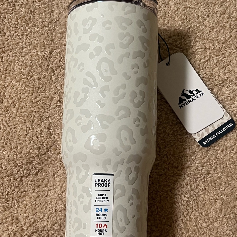 HydraPeak Artisan Collection Leopard Print Tumbler - Light Gray